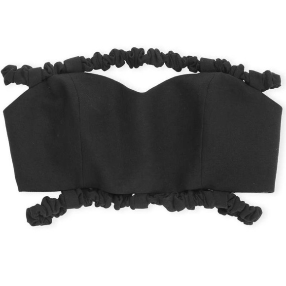 GANNI Strapless Crop Top - Black in Size 40/ US Size 8 - Picture 4 of 5
